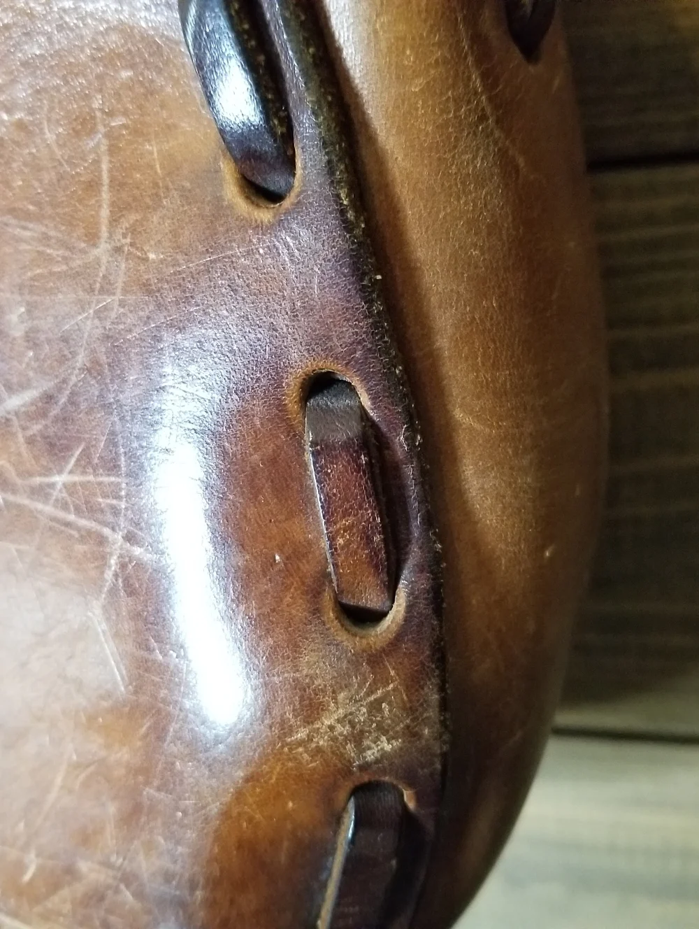 Vtg 70s Tooled Leather Mushroom Boho Saddle Bag Hippy Distressed Purse. - Picture 2 of 16
